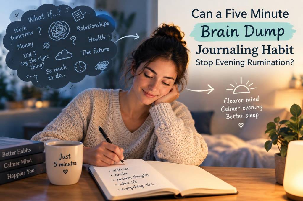 Can a five-minute  brain dump  journaling habit stop evening rumination?